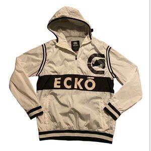 ecko untld Y2K mesh lined quarter zip white and black men’s large pullover NICE